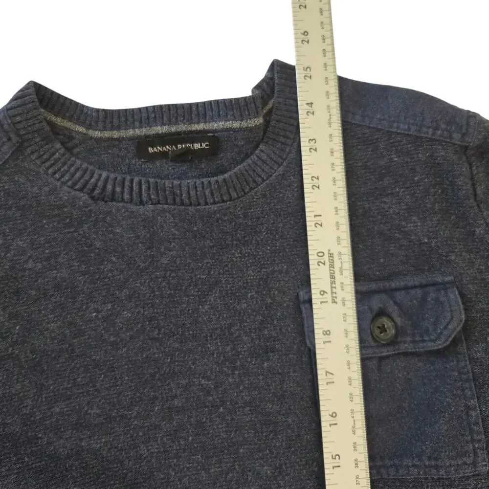 Normcore Heritage Classic Gorpcore Navy Crewneck Workwear Sweater Chest Pocket M